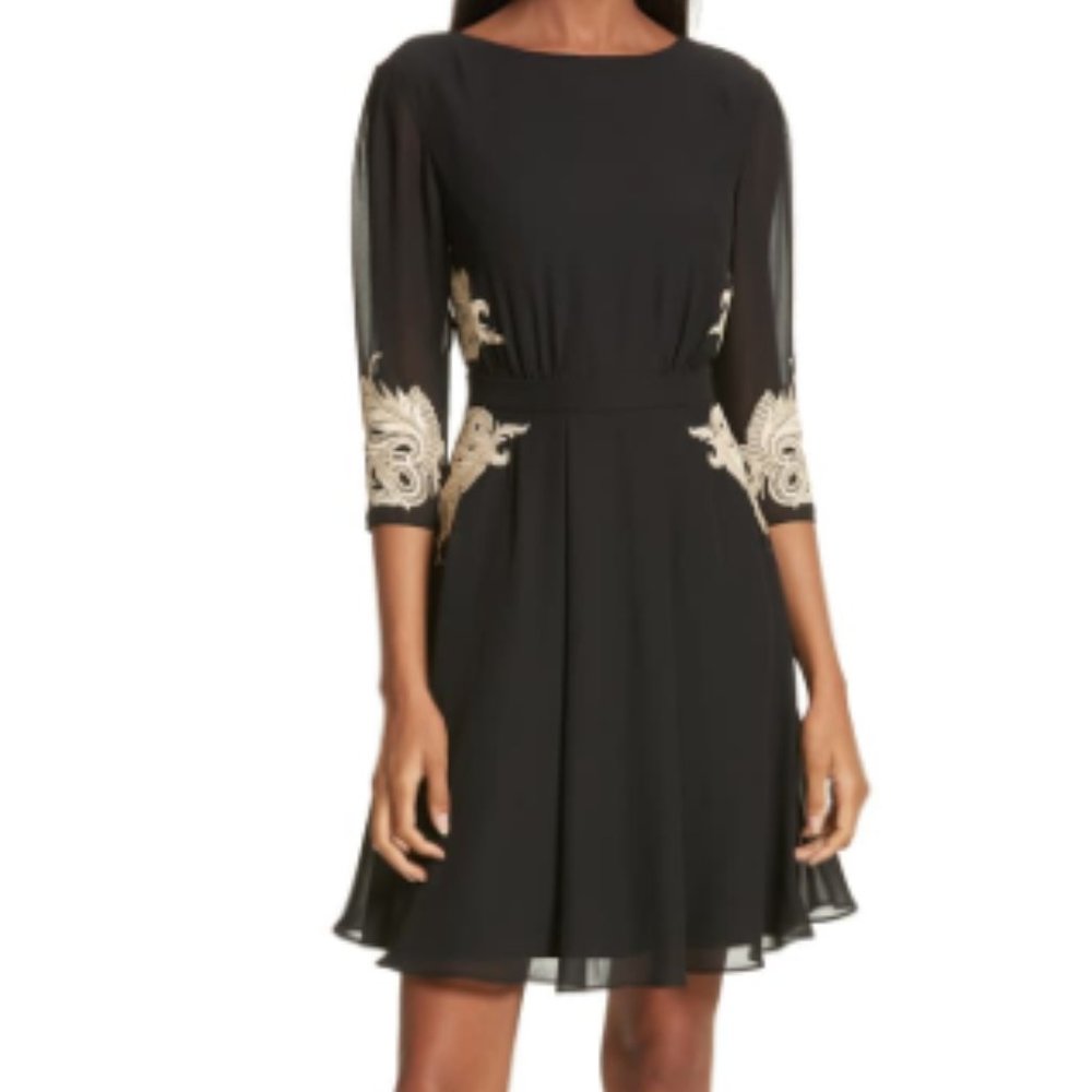 🌟HP🌟Ted Baker London Embroidered Fit&Flare Dress